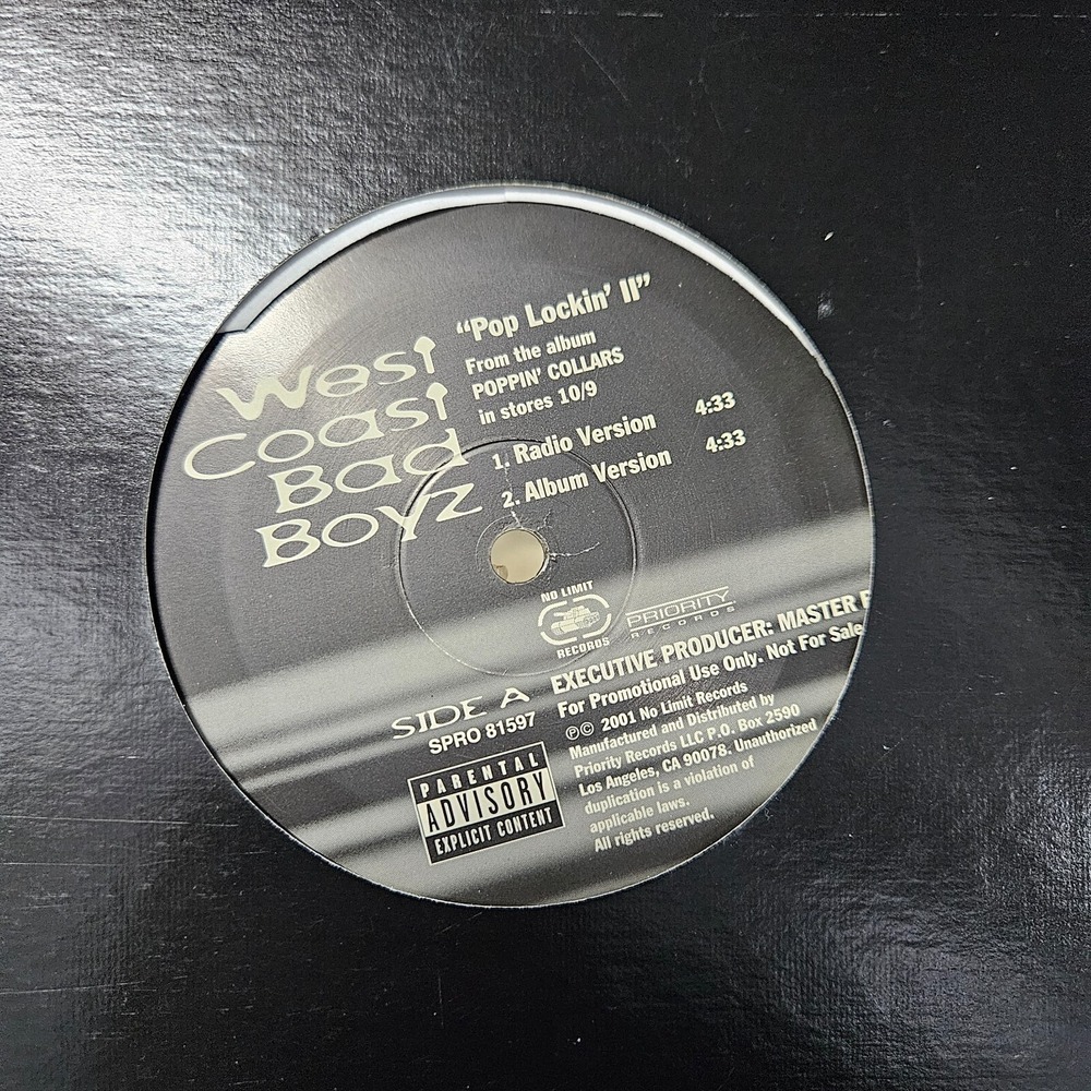 West Coast Bad Boyz – Pop Lockin'‎ II 2001 No Limit Records SPRO 81597 EX/EX